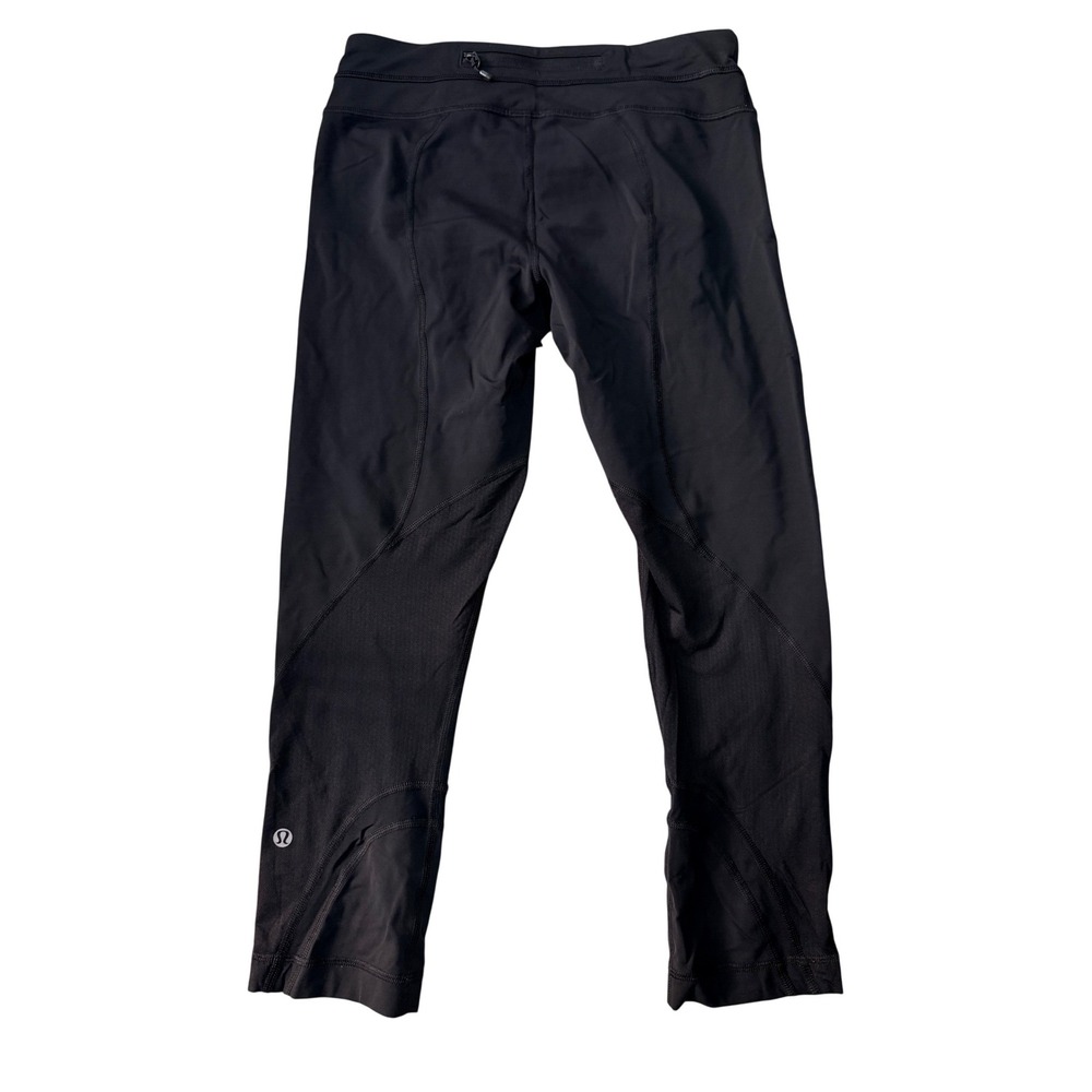 Lululemon Run Inspire Crop II Black Leggings Size 6